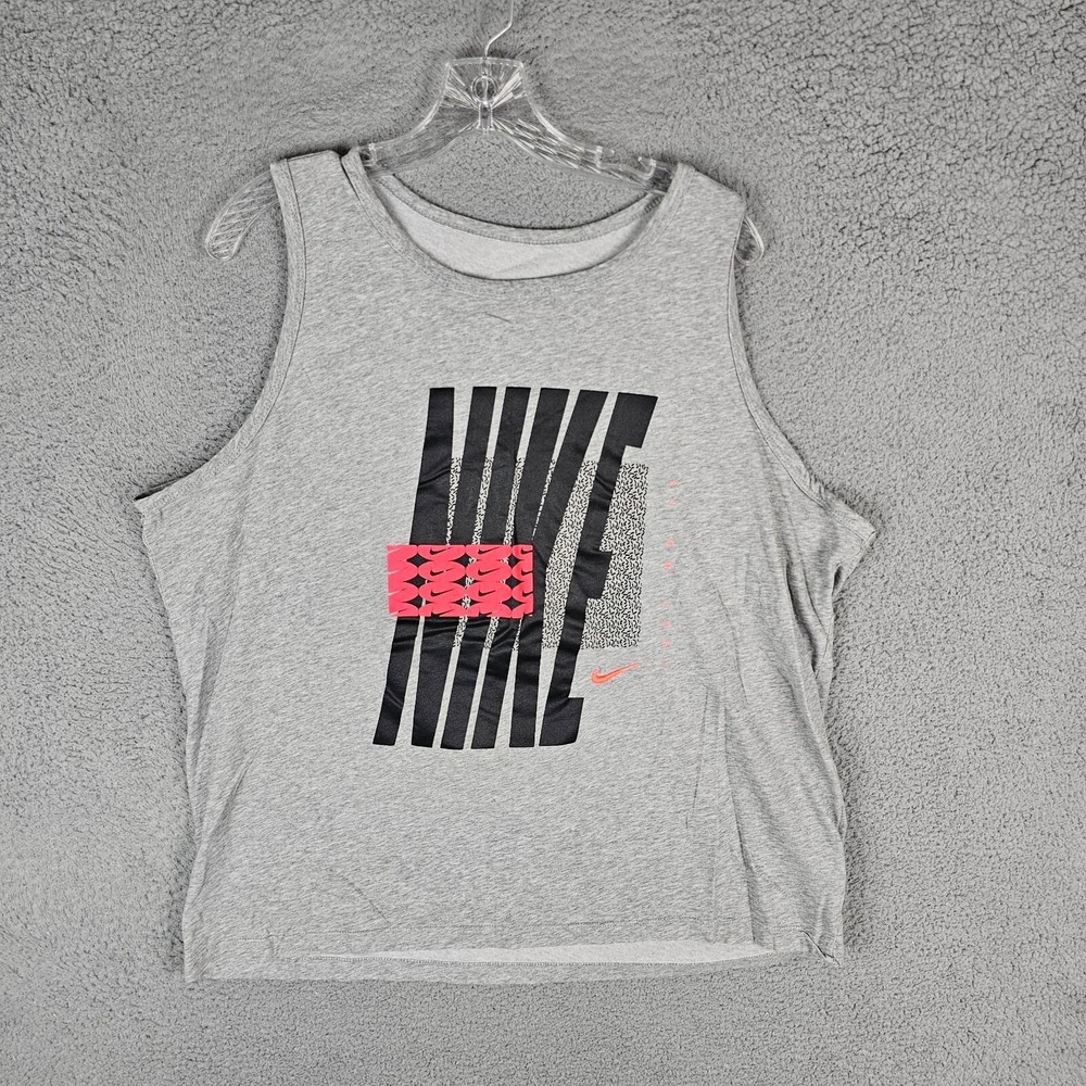Nike Training T-Shirt Mens XL Gray‎ Dri-Fit Just Do It Swoosh Logo Futura Gym